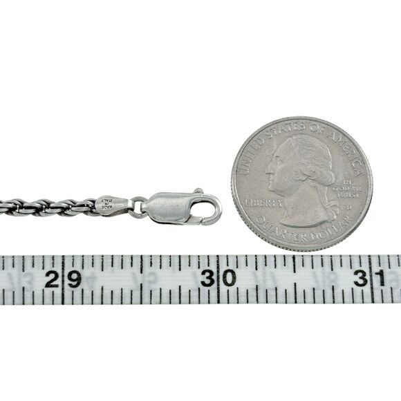 Vintage Italy Milor Sterling Silver 925 3.0mm Twisted Rope Chain Necklace 30" - Picture 4 of 5